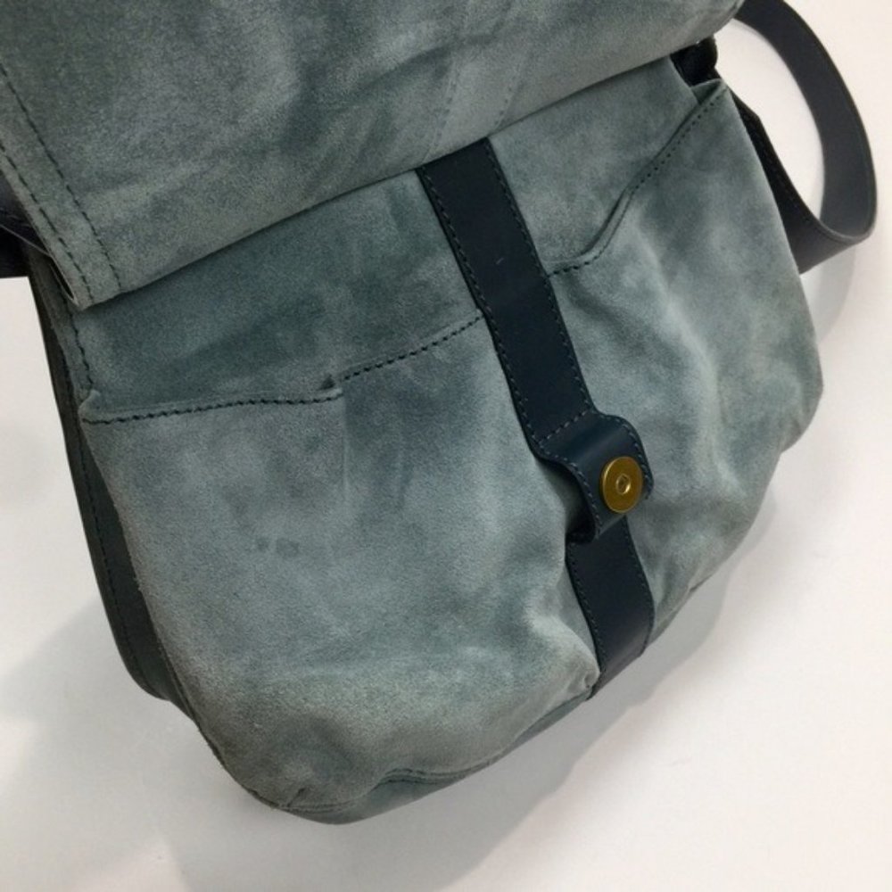 Isabel Marant Keila Leather Suede Two Tone Blue/Light Blue Crossbody Bag - Picture 10 of 16